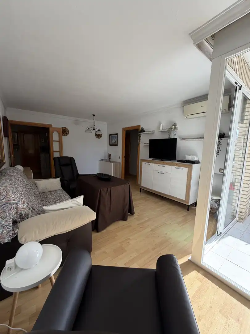 Sala d'estar de Pis en venda en Málaga amb Aire condicionat, Jardí privat i Parquet