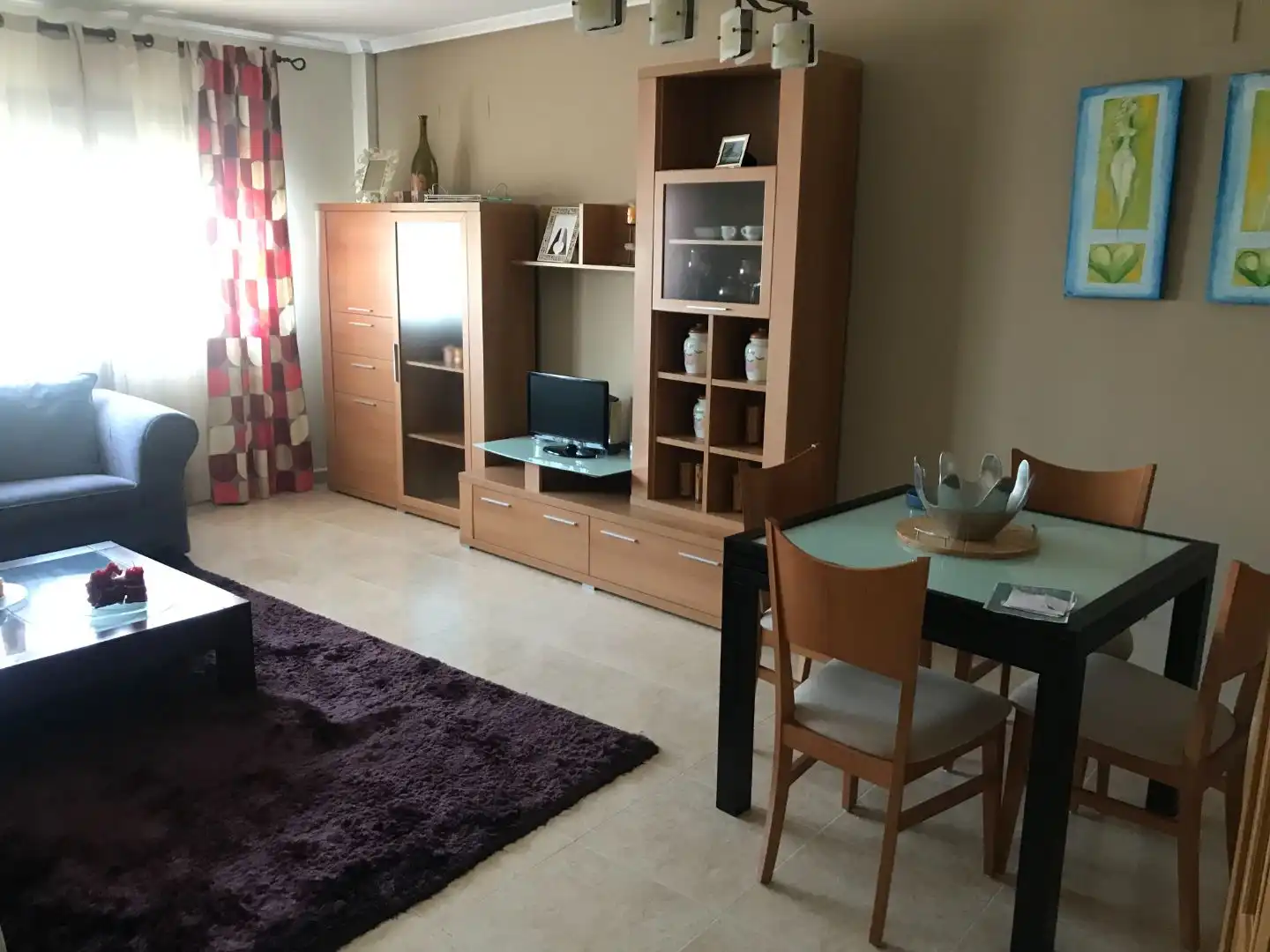 Sala d'estar de Pis de lloguer en Castellón de la Plana / Castelló de la Plana amb Aire condicionat, Calefacció i Jardí privat
