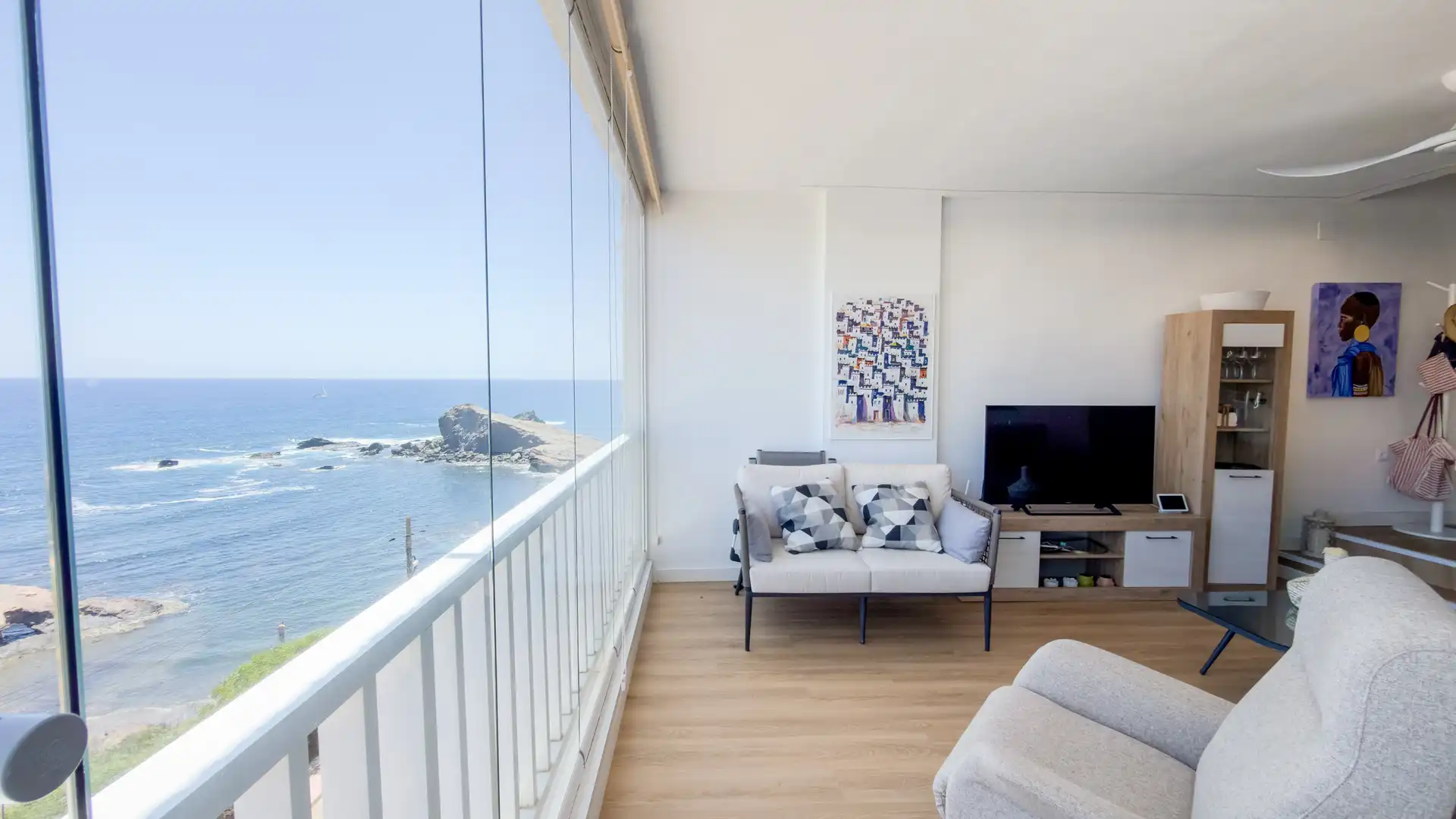 Sala d'estar de Pis en venda en Cartagena amb Aire condicionat, Parquet i Terrassa