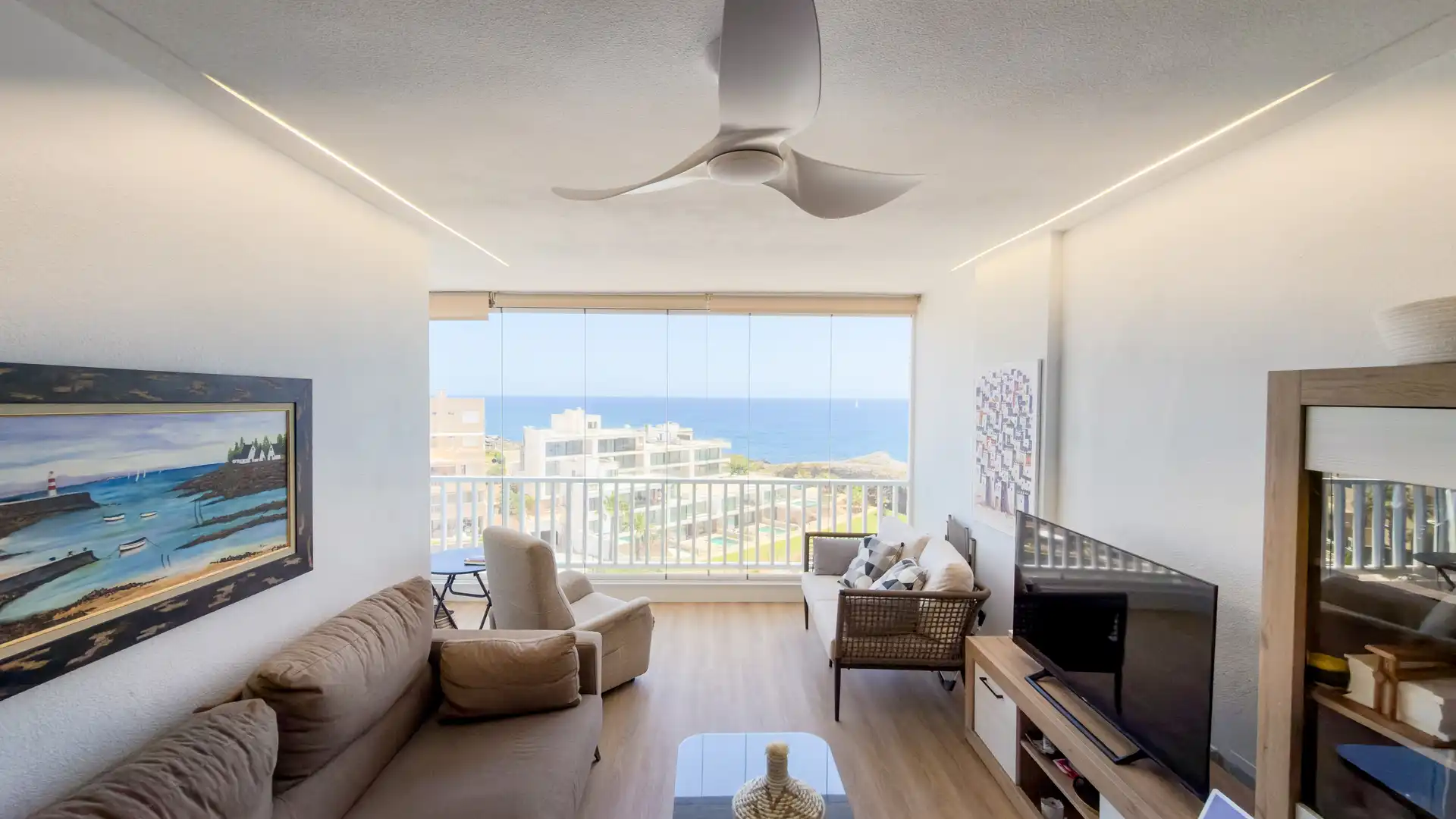 Sala d'estar de Pis en venda en Cartagena amb Aire condicionat, Parquet i Terrassa