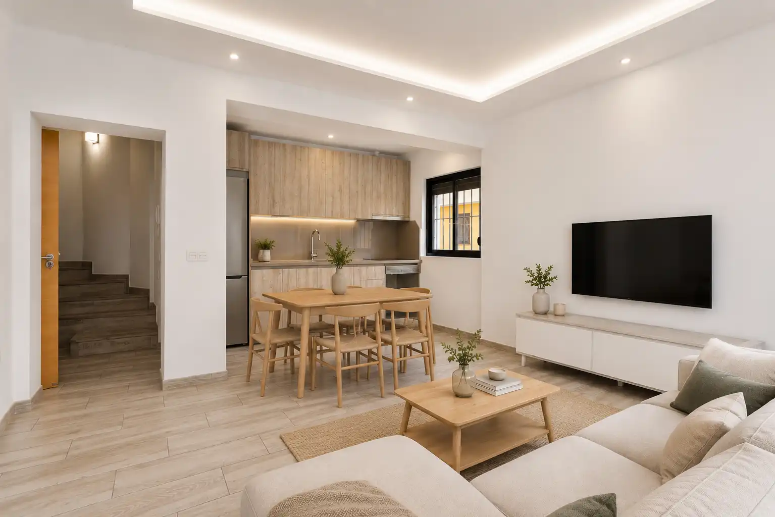 Wohnzimmer von Einfamilien-Reihenhaus zum Verkauf in San Cristóbal de la Laguna mit Terrasse und Möbliert