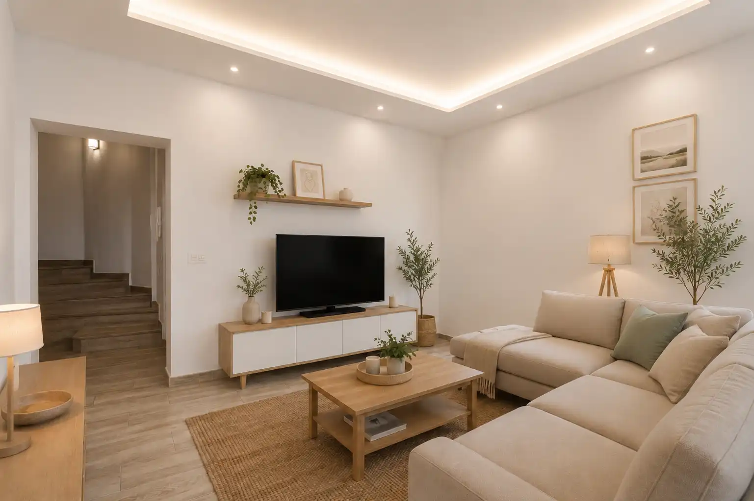 Wohnzimmer von Einfamilien-Reihenhaus zum Verkauf in San Cristóbal de la Laguna mit Terrasse und Möbliert