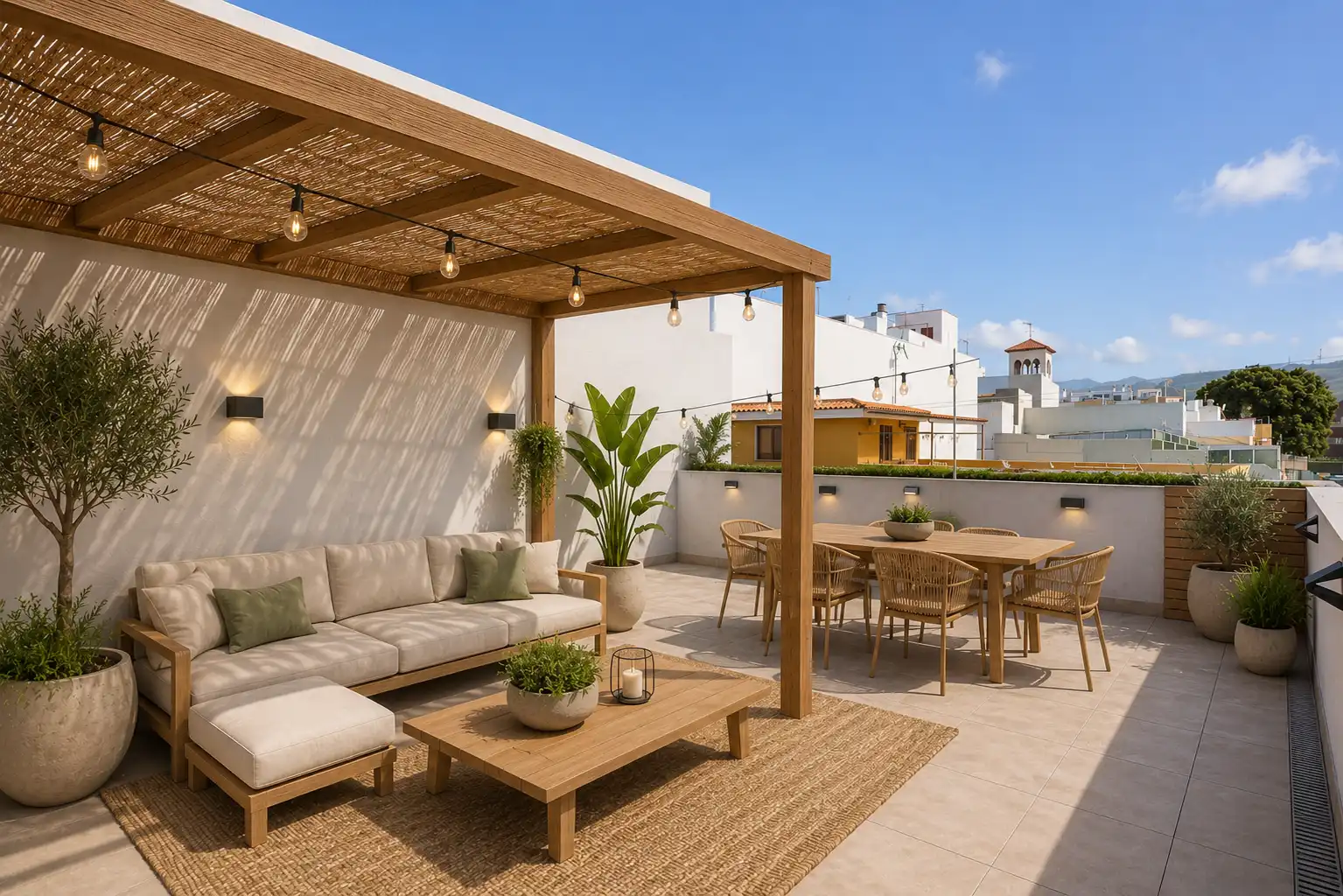 Terrasse von Einfamilien-Reihenhaus zum Verkauf in San Cristóbal de la Laguna mit Terrasse und Möbliert