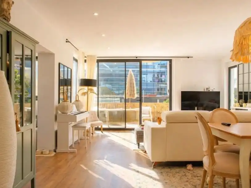Sala de estar de Piso de alquiler en  Palma de Mallorca con Aire acondicionado, Parquet y Terraza