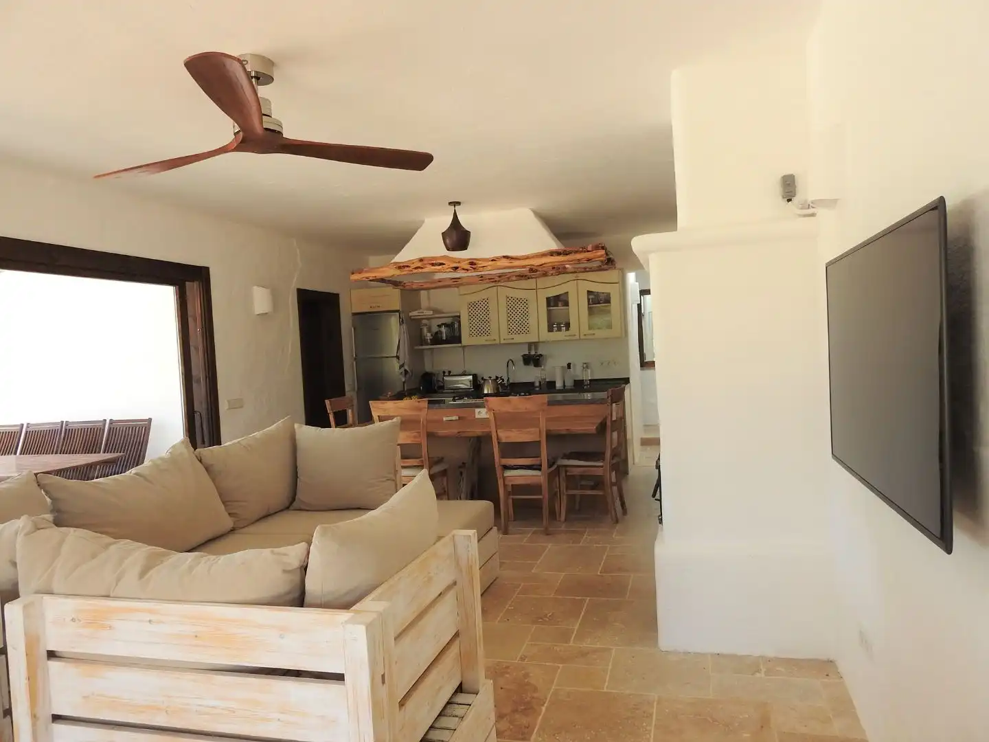 Sala d'estar de Pis de lloguer en Santa Eulària des Riu amb Calefacció, Jardí privat i Terrassa