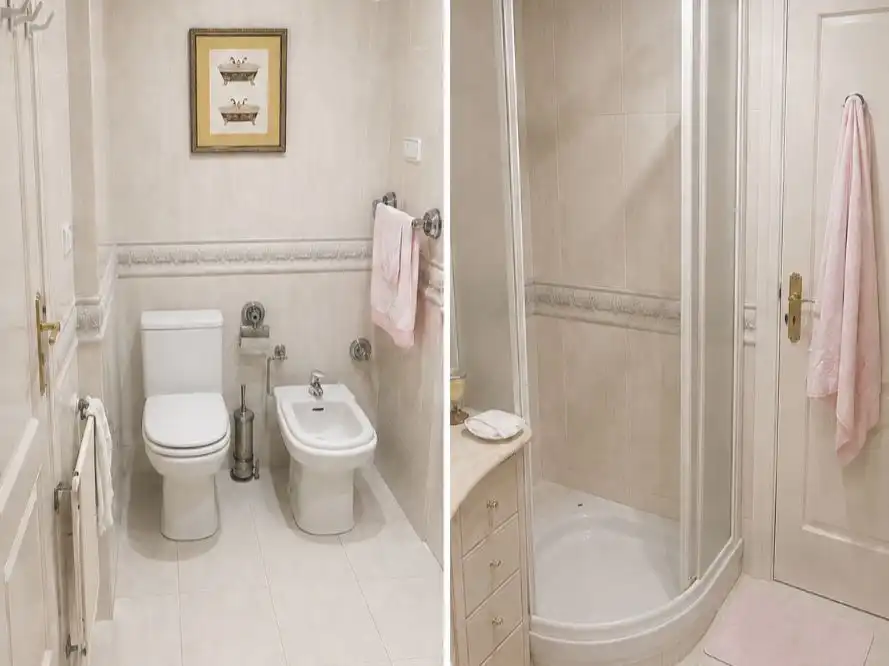 Badezimmer von Wohnungen zur Miete in A Coruña Capital  mit Heizung, Parkett und Möbliert