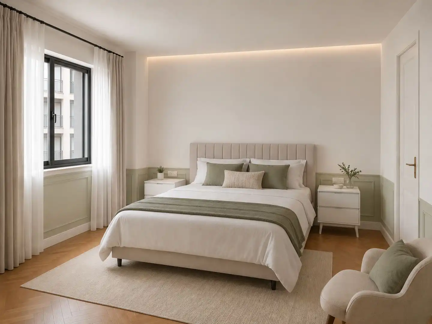 Schlafzimmer von Wohnungen zur Miete in A Coruña Capital  mit Heizung, Parkett und Möbliert