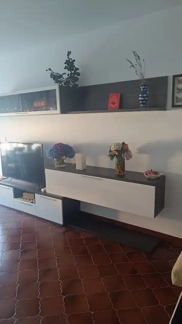 Sala d'estar de Pis de lloguer en Burela amb Parquet, Terrassa i Moblat