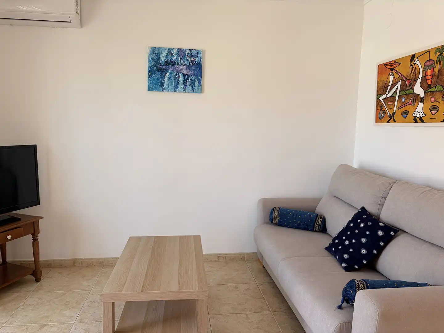 Sala d'estar de Àtic de lloguer en Oliva amb Aire condicionat, Calefacció i Terrassa
