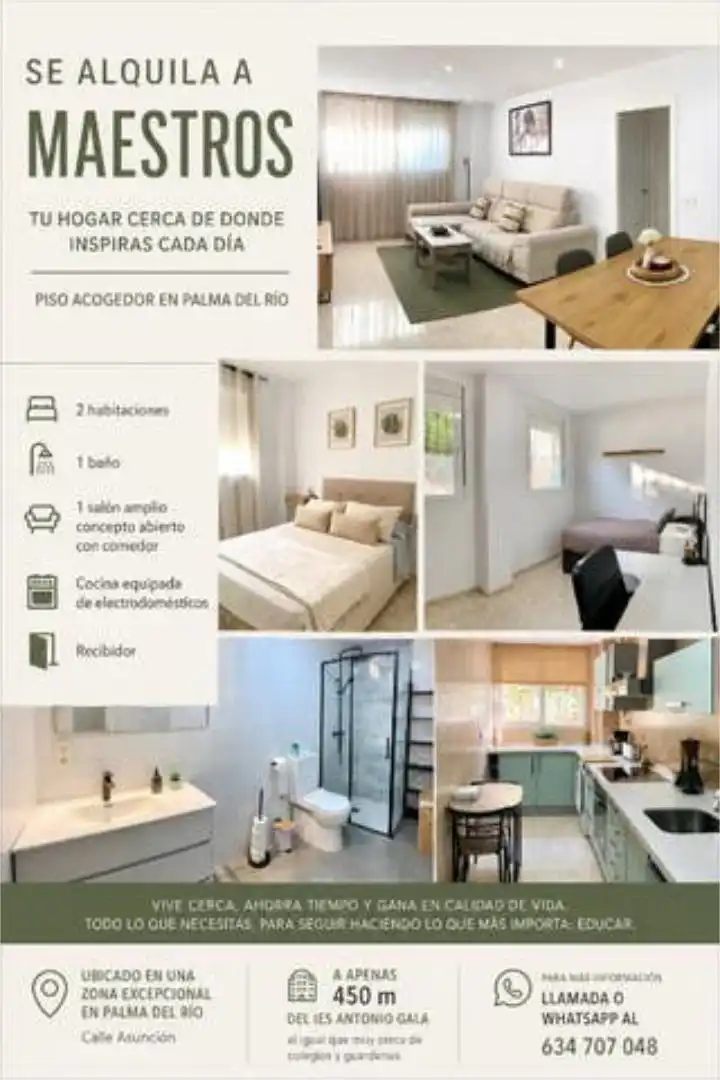 Piso de alquiler en Palma del Río Habitación de Piso de alquiler en Palma del Río con Calefacción y Amueblado