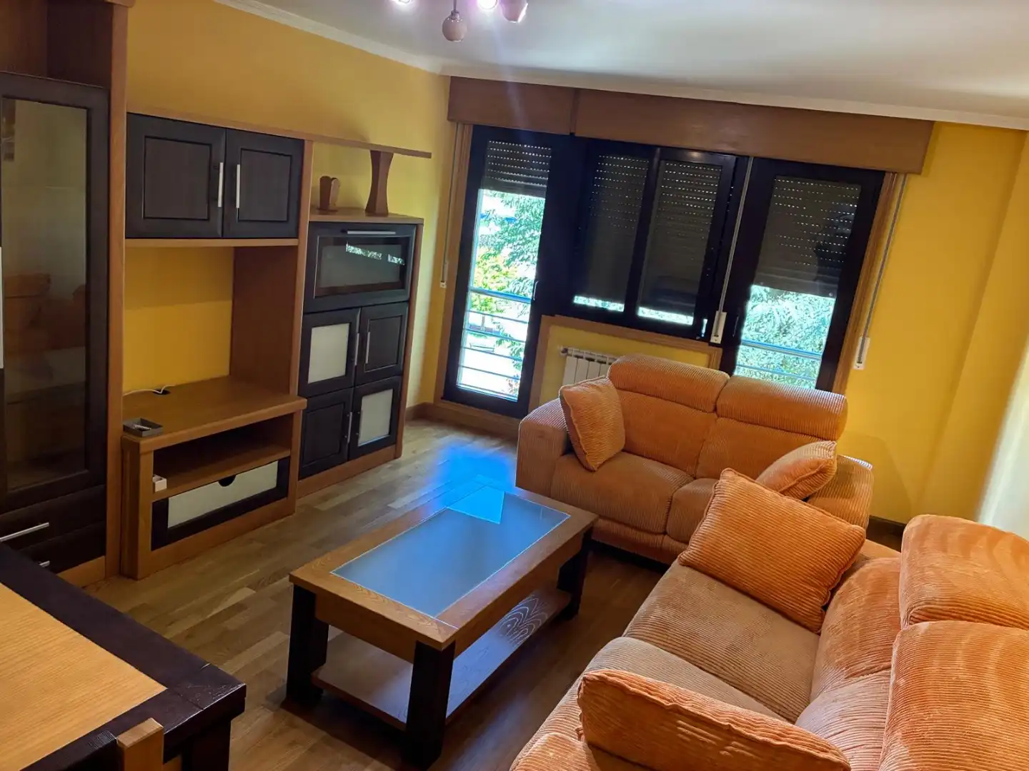 Wohnzimmer von Wohnung zur Miete in Melide mit Heizung, Parkett und Abstellraum