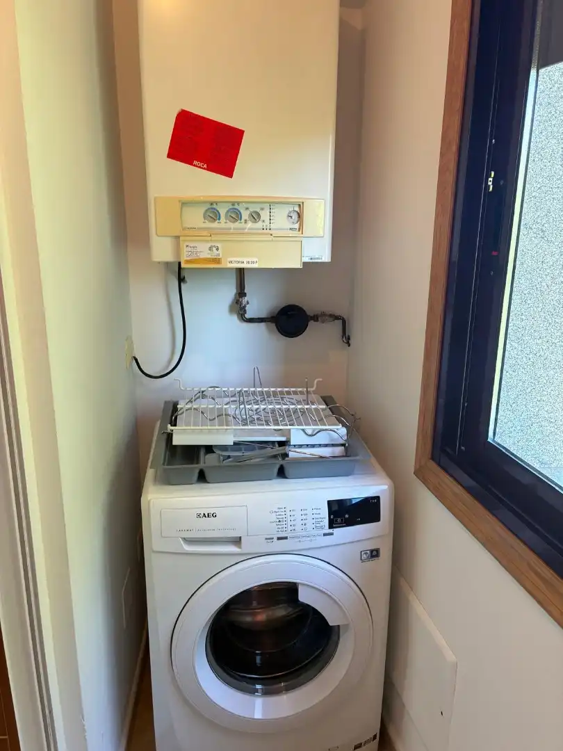 Küche von Wohnung zur Miete in Melide mit Heizung, Parkett und Abstellraum