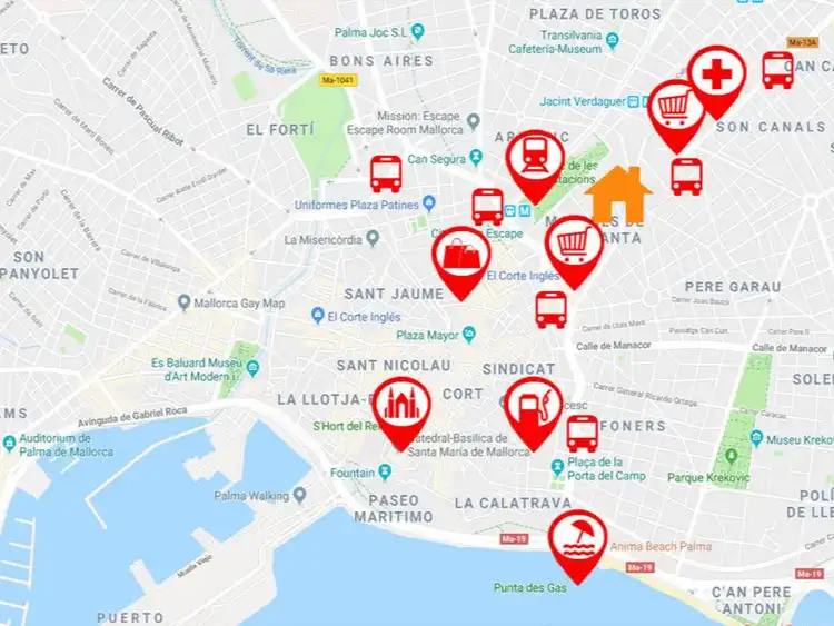 Vista exterior de Pis per a compartir en  Palma de Mallorca amb Moblat i Balcó