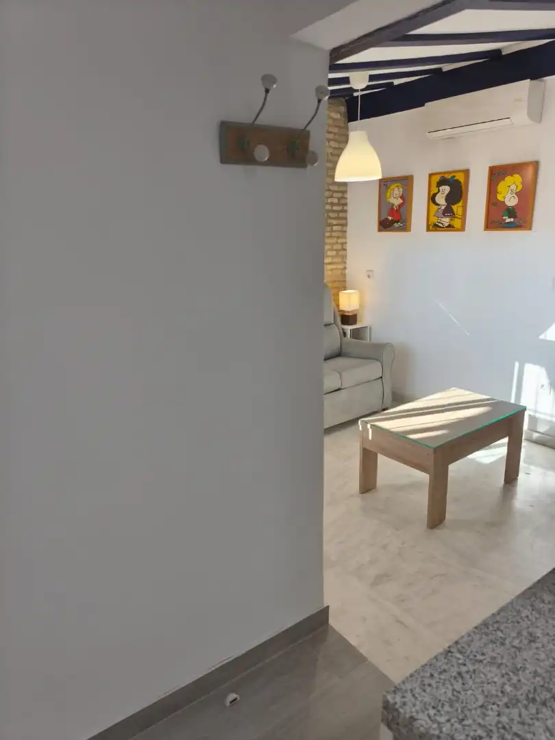 Sala d'estar de Àtic de lloguer en Sevilla amb Aire condicionat, Calefacció i Jardí privat