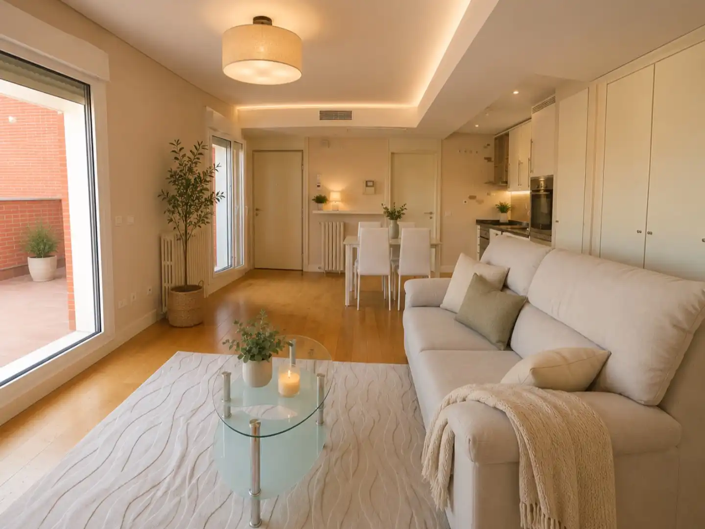 Sala de estar de Ático de alquiler en Madrid con Aire acondicionado, Calefacción y Parquet