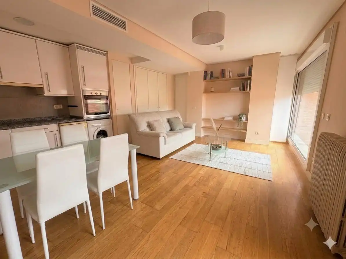 Sala de estar de Ático de alquiler en Madrid con Aire acondicionado, Calefacción y Parquet