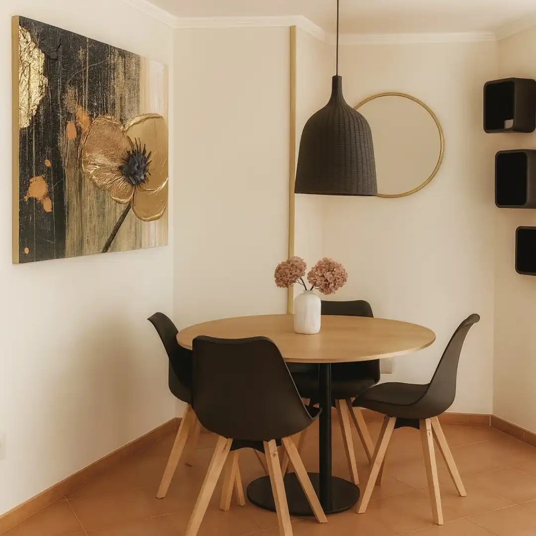 Wohnung zur Miete in Rúa Rons, 28, O Grove Esszimmer von Wohnung zur Miete in O Grove mit Heizung, Privatgarten und Parkett