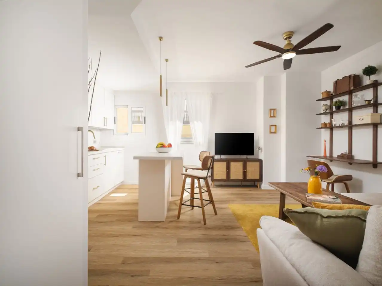 Sala de estar de Piso de alquiler en Málaga Capital con Aire acondicionado