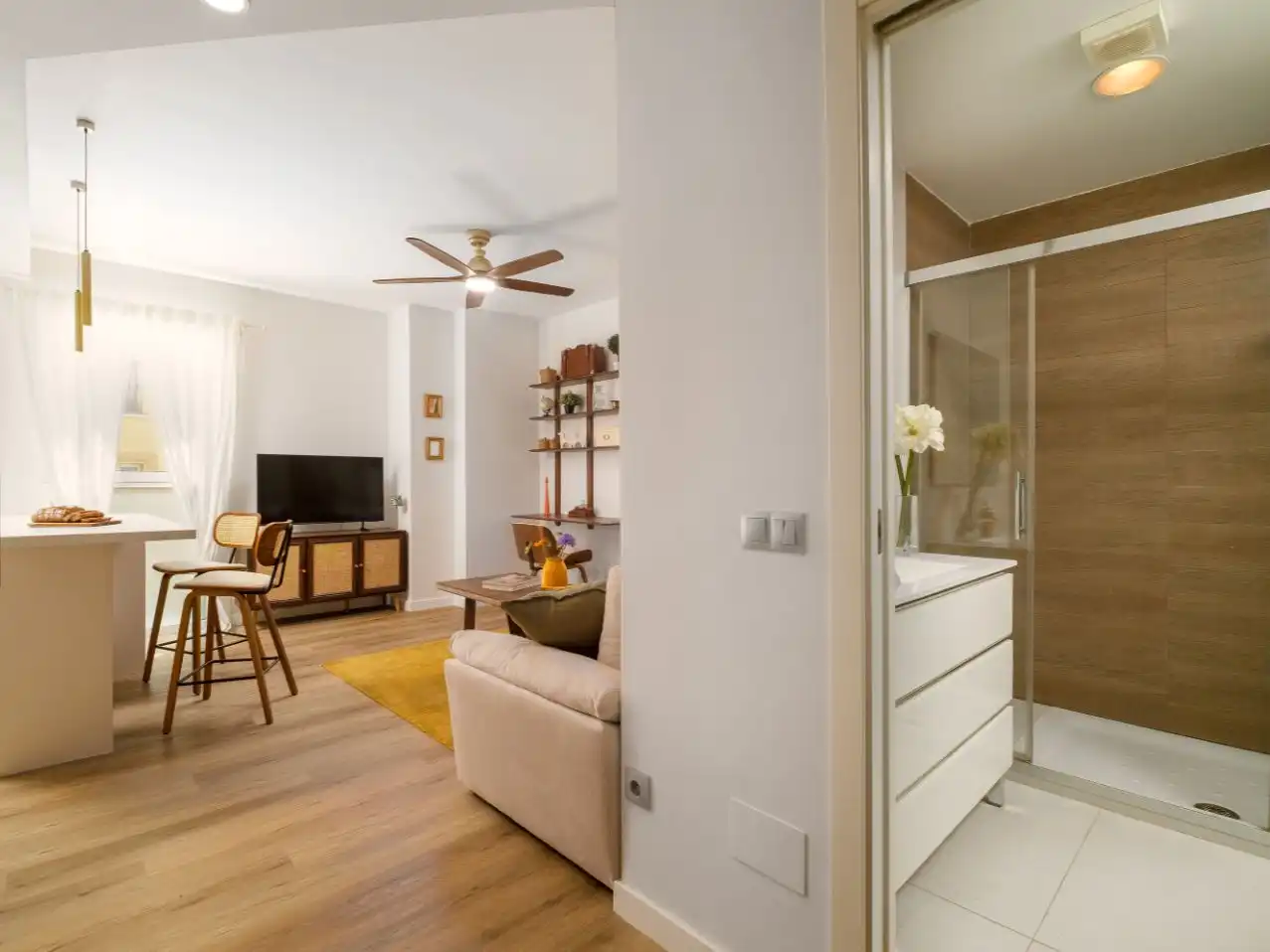 Sala de estar de Piso de alquiler en Málaga Capital con Aire acondicionado