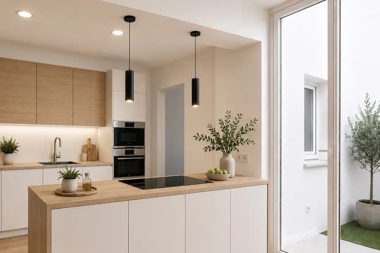 Houses for sale in Bailén, 6, Los Molinos Kitchen of Houses for sale in Alcalá de Guadaira with Air Conditioner, Private garden and Parquet flooring