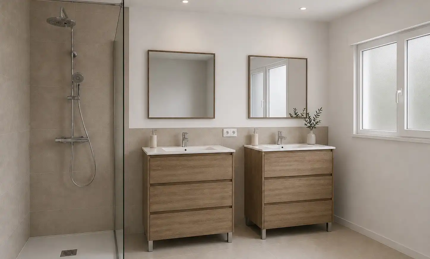 Houses for sale in Bailén, 6, Los Molinos Bathroom of Houses for sale in Alcalá de Guadaira with Air Conditioner, Private garden and Parquet flooring