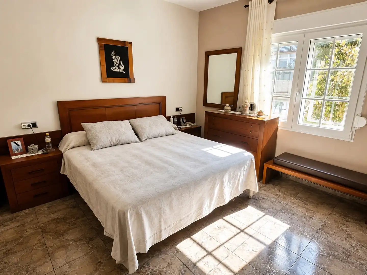 Schlafzimmer von Wohnung zum Verkauf in Mont-roig del Camp mit Klimaanlage, Privatgarten und Parkett