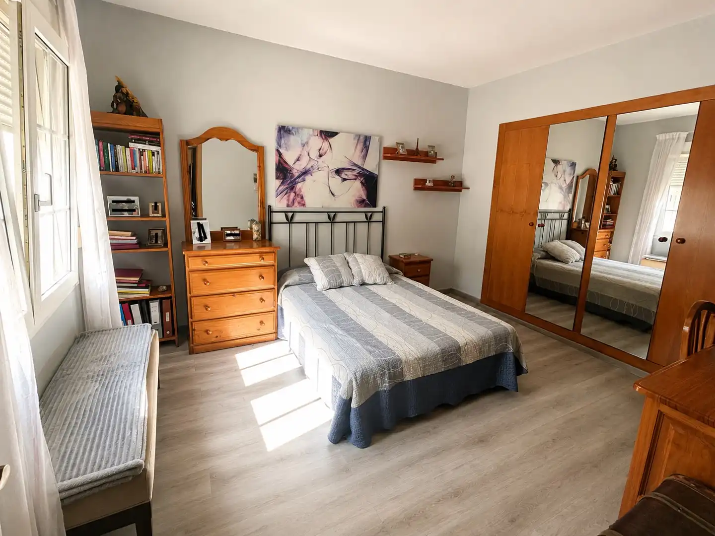 Schlafzimmer von Wohnung zum Verkauf in Mont-roig del Camp mit Klimaanlage, Privatgarten und Parkett