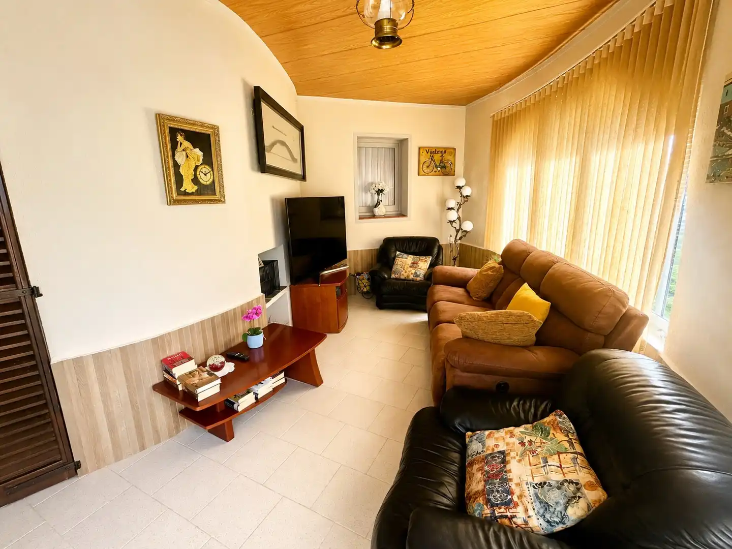 Wohnzimmer von Wohnung zum Verkauf in Mont-roig del Camp mit Klimaanlage, Privatgarten und Parkett