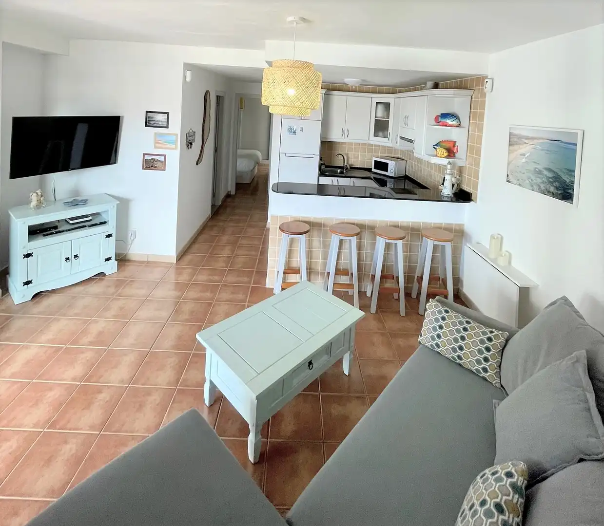 Living room of Apartments for sale in La Oliva  with Terrace and Furnished