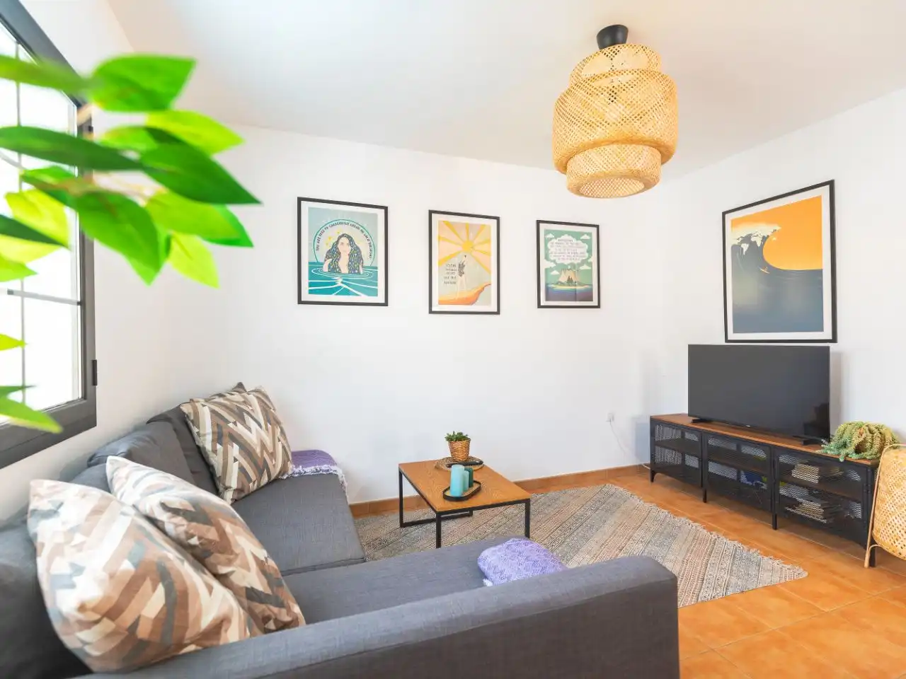 Houses for sale in Calle el Hierro, 3, Corralejo Living room of Houses for sale in La Oliva with Private garden, Terrace and Swimming Pool