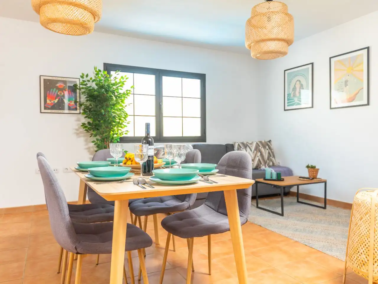 Houses for sale in Calle el Hierro, 3, Corralejo Dining room of Houses for sale in La Oliva with Private garden, Terrace and Swimming Pool