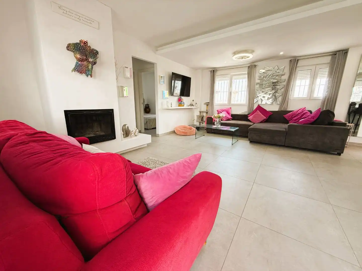 Wohnung zum Verkauf in Calle Río Vinalopó, San Miguel de Salinas Wohnzimmer von Wohnung zum Verkauf in San Miguel de Salinas mit Klimaanlage, Privatgarten und Terrasse