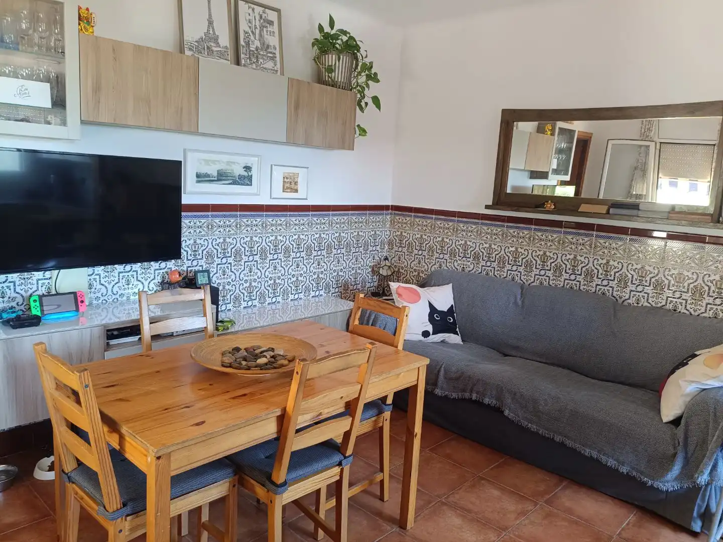 Flat for sale in Carrer Flos i Calcat, 163, Centre Living room of Flat for sale in El Masnou with Air Conditioner, Heating and Terrace