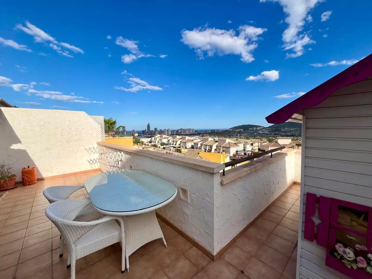 Ático en venta en Avenida Costa Brava, 4, Balcón de Finestrat - Terra Marina Terraza de Ático en venta en Finestrat con Aire acondicionado, Terraza y Piscina