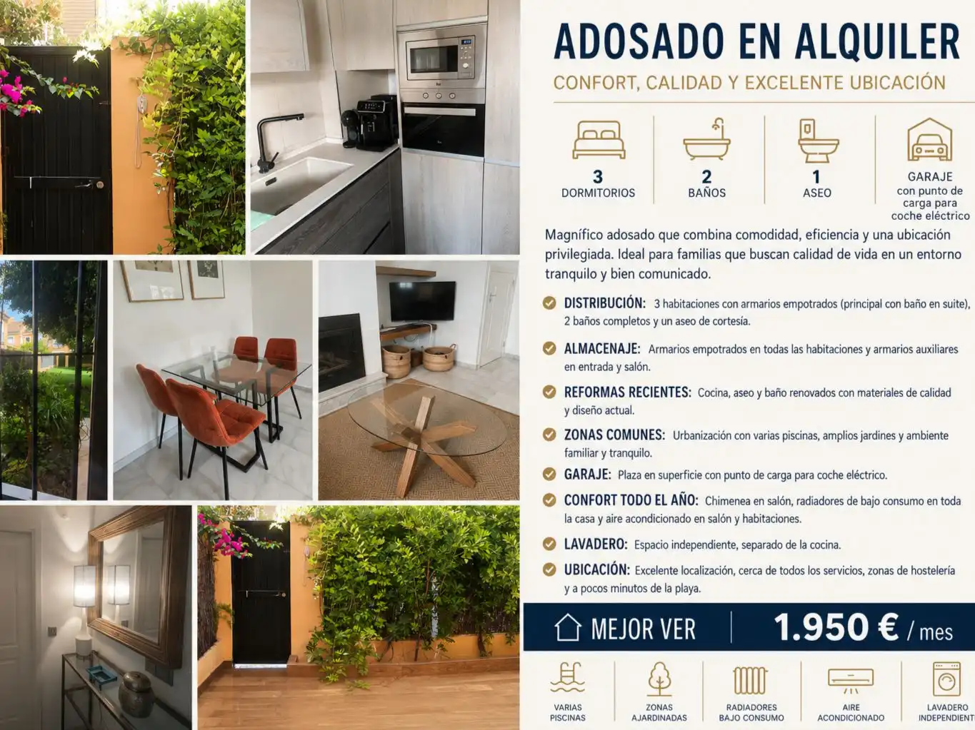 Casa adosada de alquiler en El Águila Jardín de Casa adosada de alquiler en El Puerto de Santa María con Aire acondicionado, Calefacción y Trastero