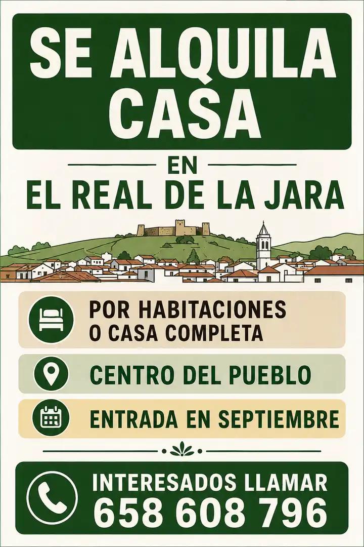 Casa o xalet de lloguer a Calle Real, 3, El Real de la Jara Vista exterior de Casa o xalet de lloguer en El Real de la Jara amb Traster i Moblat