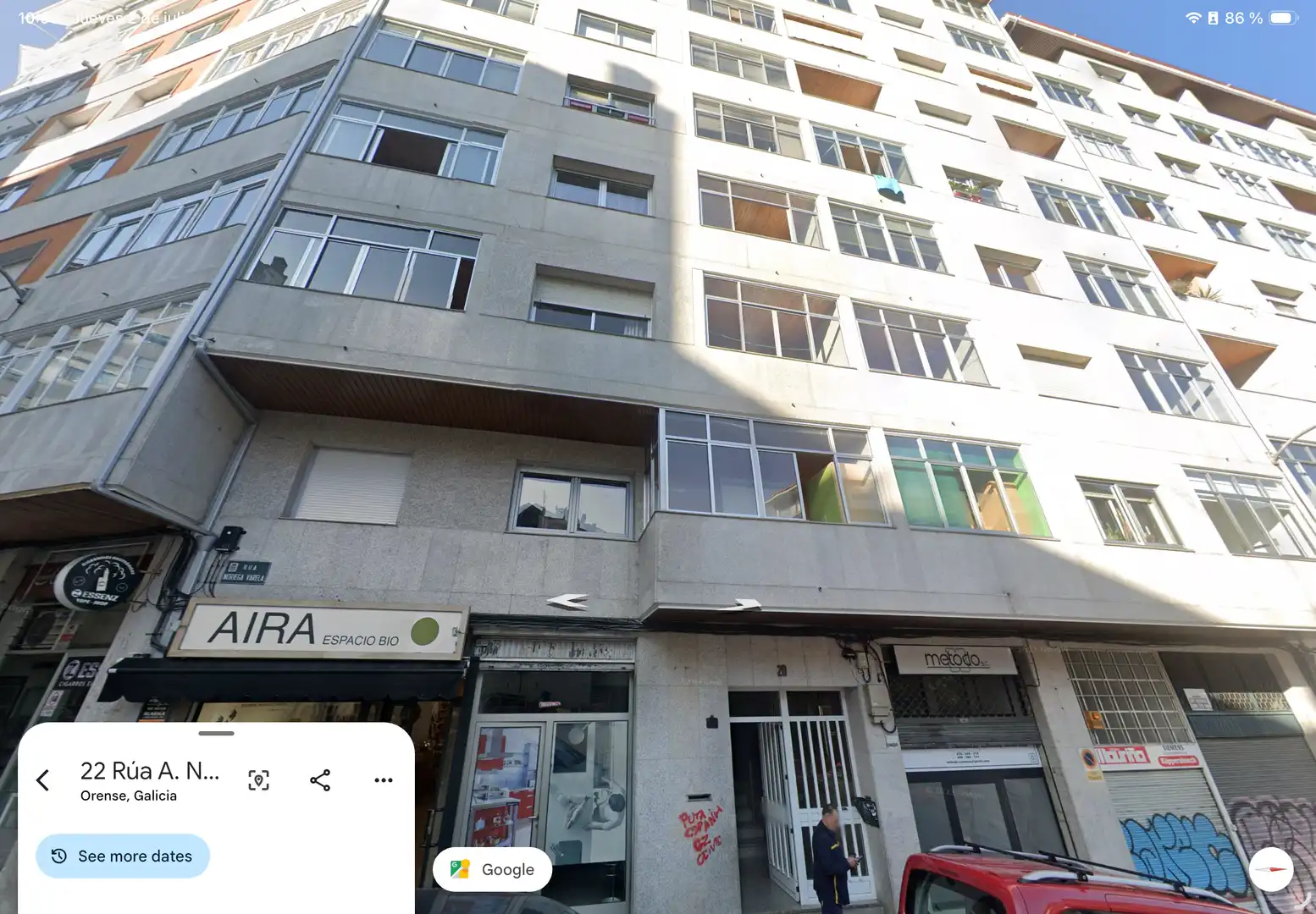 Wohnung zur Miete in Rúa a. Noriega Varela, 20, Centro Außenansicht von Wohnung zur Miete in Ourense Capital mit Terrasse und Balkon