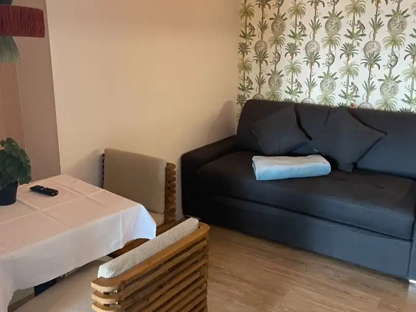 Sala d'estar de Loft de lloguer en Madrid amb Aire condicionat, Parquet i Moblat