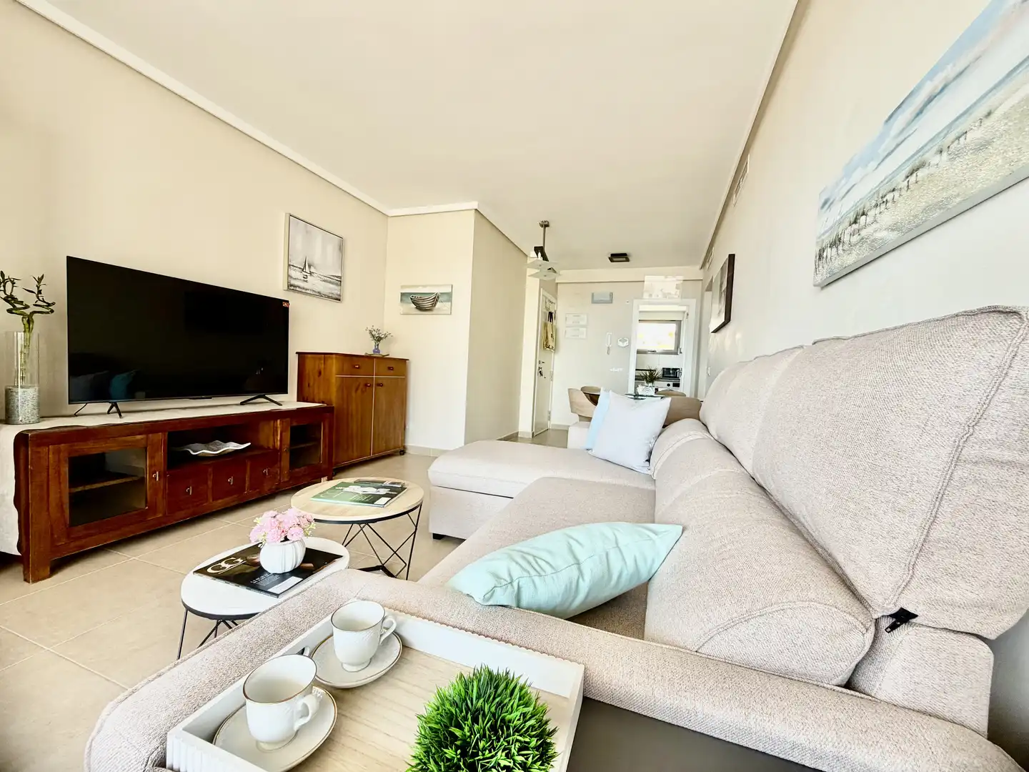 Flat for rent in Carrer Navío, 10, Calpe / Calp Living room of Flat for rent in Calpe / Calp with Air Conditioner, Terrace and Swimming Pool