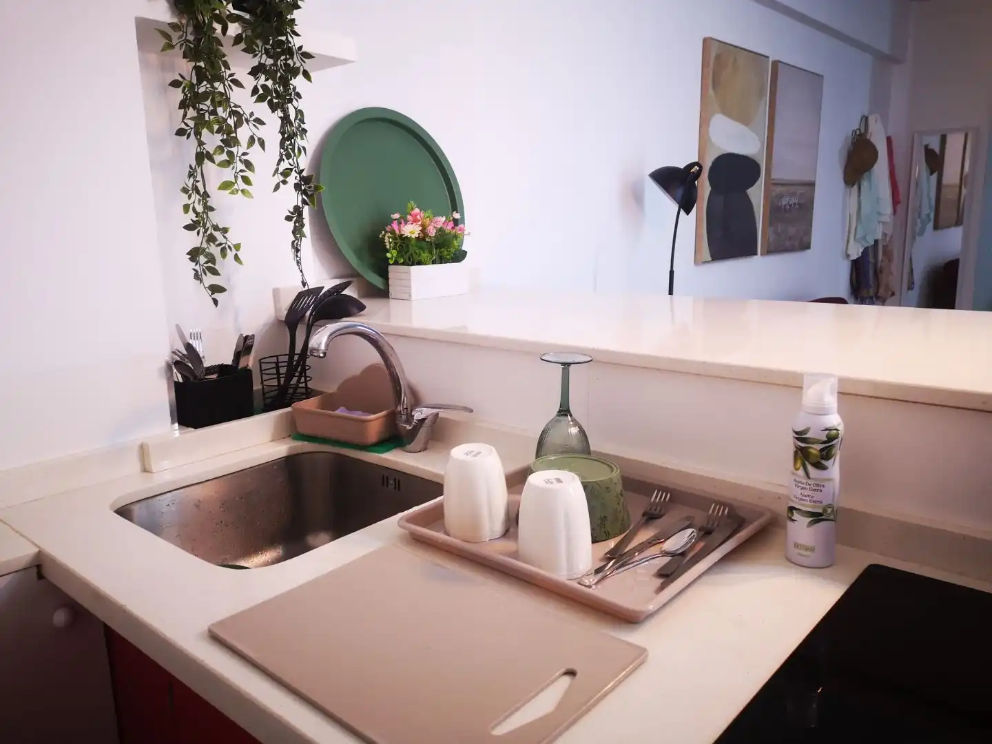 Cuina de Apartament de lloguer en Torremolinos amb Aire condicionat i Piscina