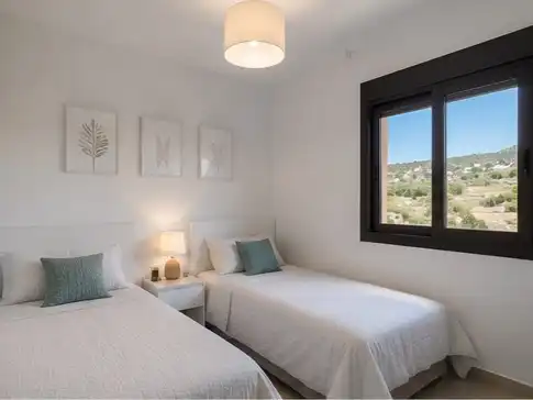 Wohnung zum Verkauf in Calle Valle de Trasmundo, 24, La Cala Golf - Lagar Martell Schlafzimmer von Wohnung zum Verkauf in Mijas mit Klimaanlage, Terrasse und Schwimmbad