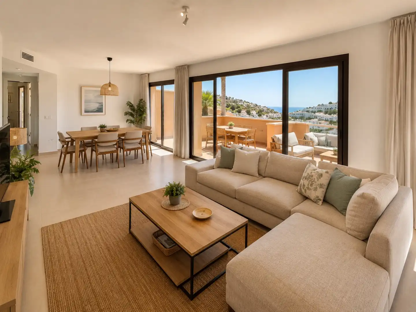 Wohnung zum Verkauf in Calle Valle de Trasmundo, 24, La Cala Golf - Lagar Martell Wohnzimmer von Wohnung zum Verkauf in Mijas mit Klimaanlage, Terrasse und Schwimmbad