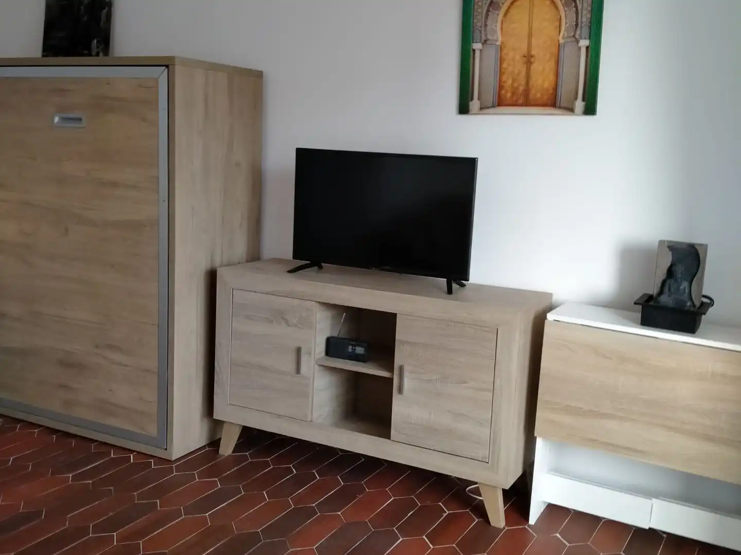 Estudio de alquiler en Plaza Playa Paraíso, 1, Aguadulce Sur Sala de estar de Estudio de alquiler en Roquetas de Mar con Aire acondicionado, Calefacción y Jardín privado
