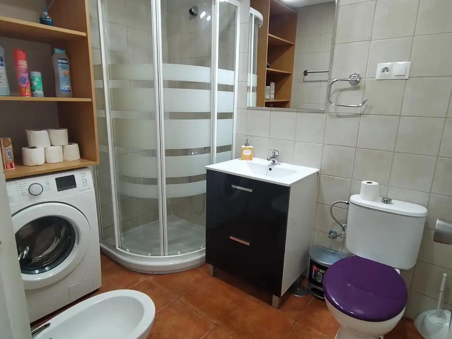 Estudio de alquiler en Plaza Playa Paraíso, 1, Aguadulce Sur Baño de Estudio de alquiler en Roquetas de Mar con Aire acondicionado, Calefacción y Jardín privado