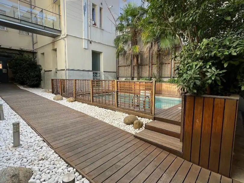 Flat for rent in Pasaje de la Fundación, 15, Guindalera Swimming pool of Flat for rent in Madrid with Air Conditioner, Heating and Private garden