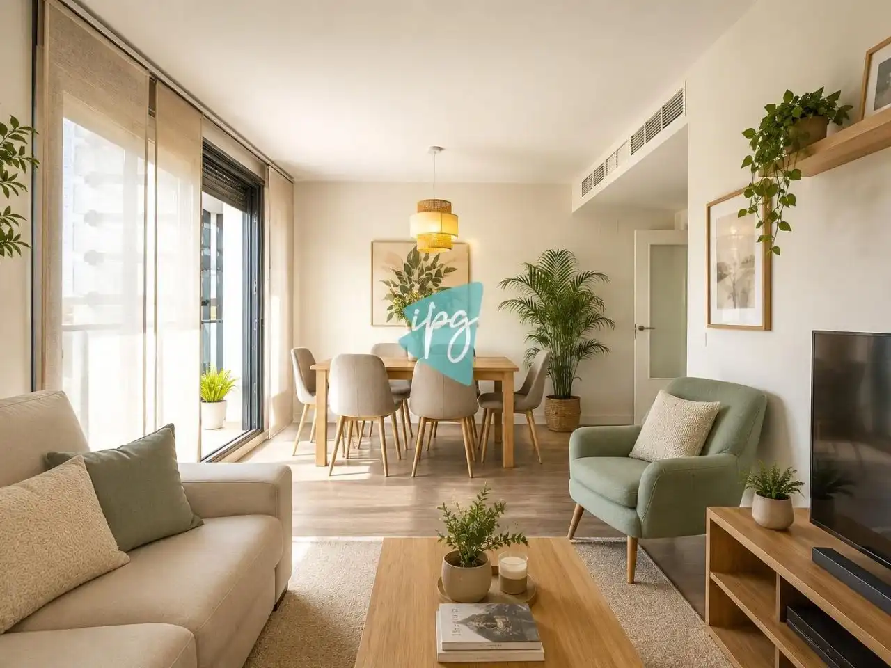 Flat for sale in Calle Pilar de Farinós, 30, Parque Central Living room of Flat for sale in Estepona with Air Conditioner, Heating and Terrace