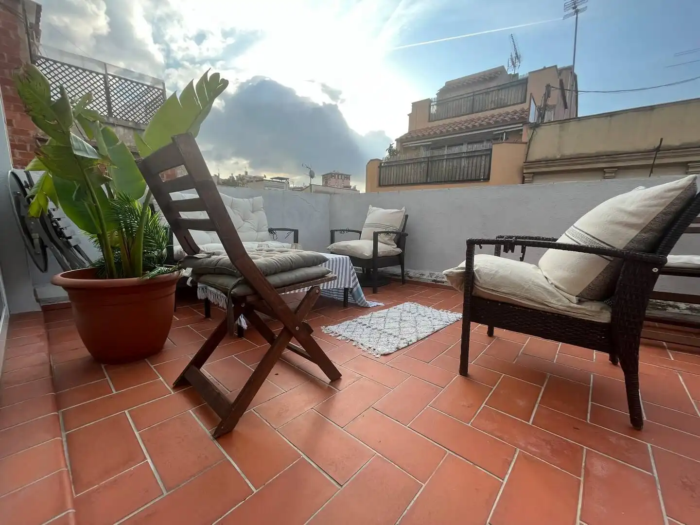 Terrace of Flat for rent in Barcelona  with Air Conditioner, Heating and Parquet flooring