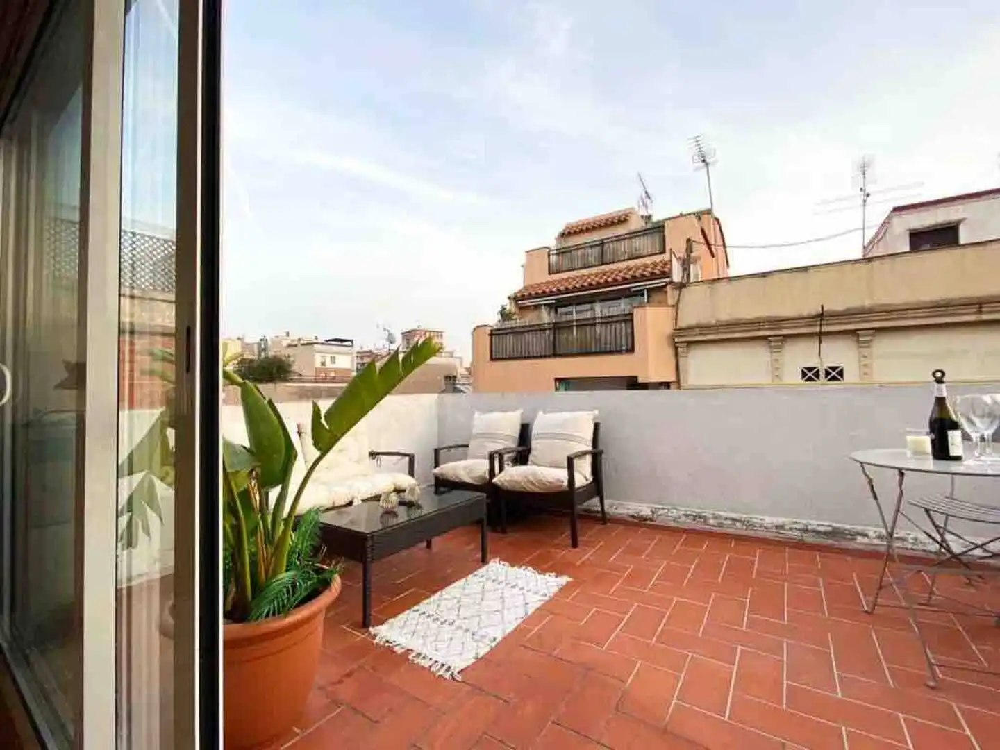 Terrace of Flat for rent in Barcelona  with Air Conditioner, Heating and Parquet flooring