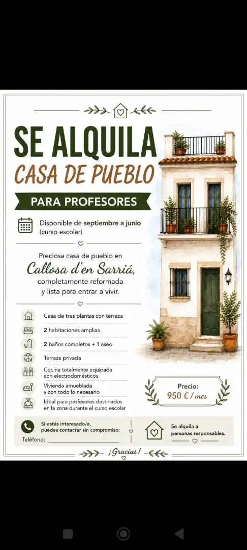 Detached homes for rent in Calle Costera de la Preso, 1, Callosa d'en Sarrià Detached homes for rent in Calle Costera de la Preso, 1, Callosa d'en Sarrià