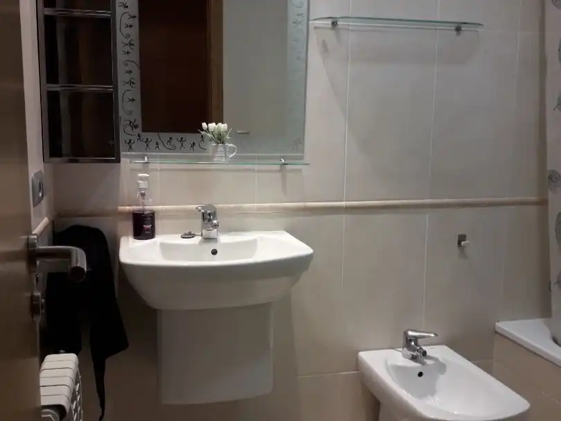 Bathroom of Study for rent in Vigo   with Heating, Private garden and Parquet flooring